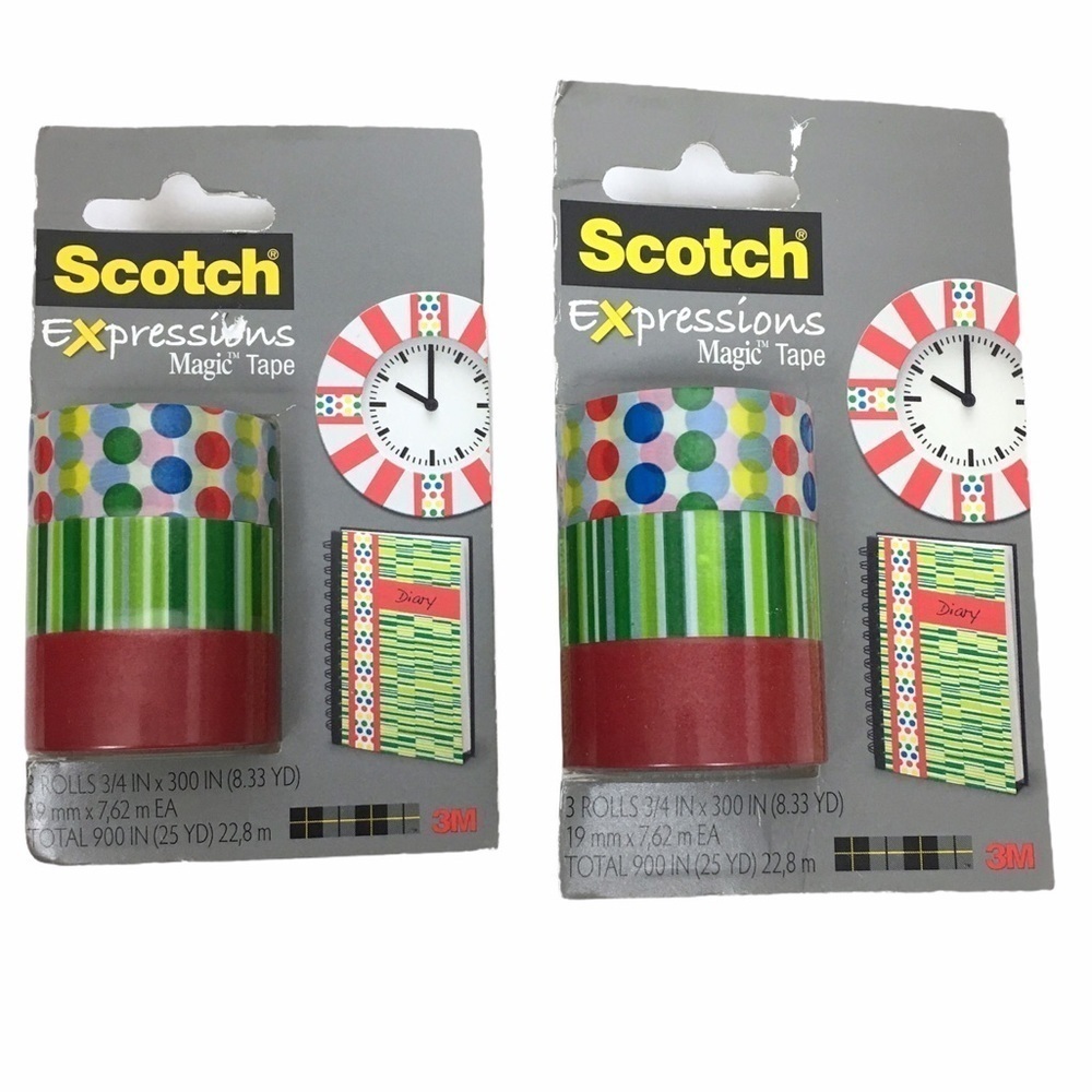 SCOTCH Expressions Magic Tape Matte Washi Write On Planner Christmas Gift Wrap